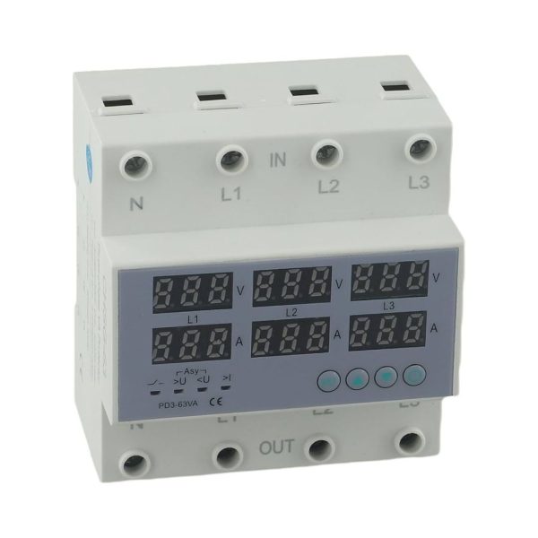 Intelligent Three Phase Adjustable Over/Under Voltage & Current Protector (AVS)